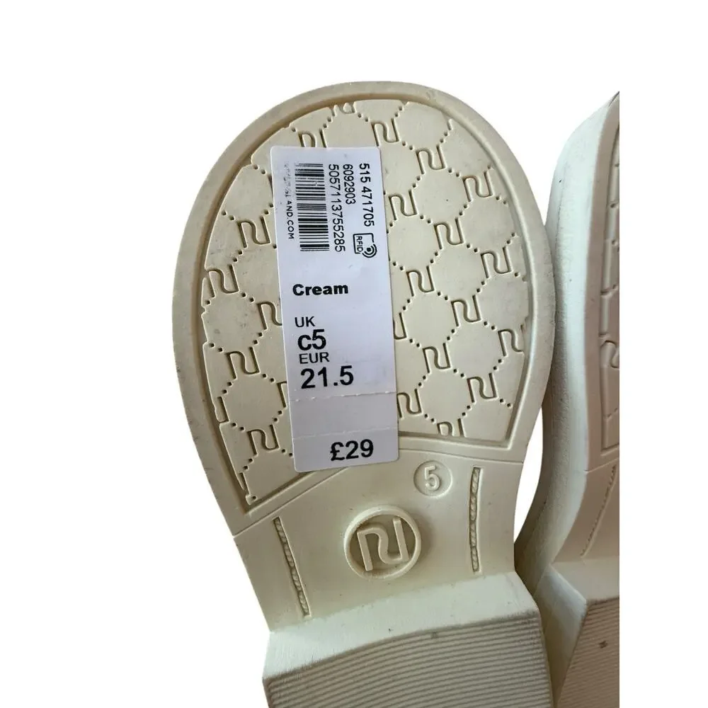 River Island Baby Cream Bow Ankle Boots Size UK C5 EUR 21.5